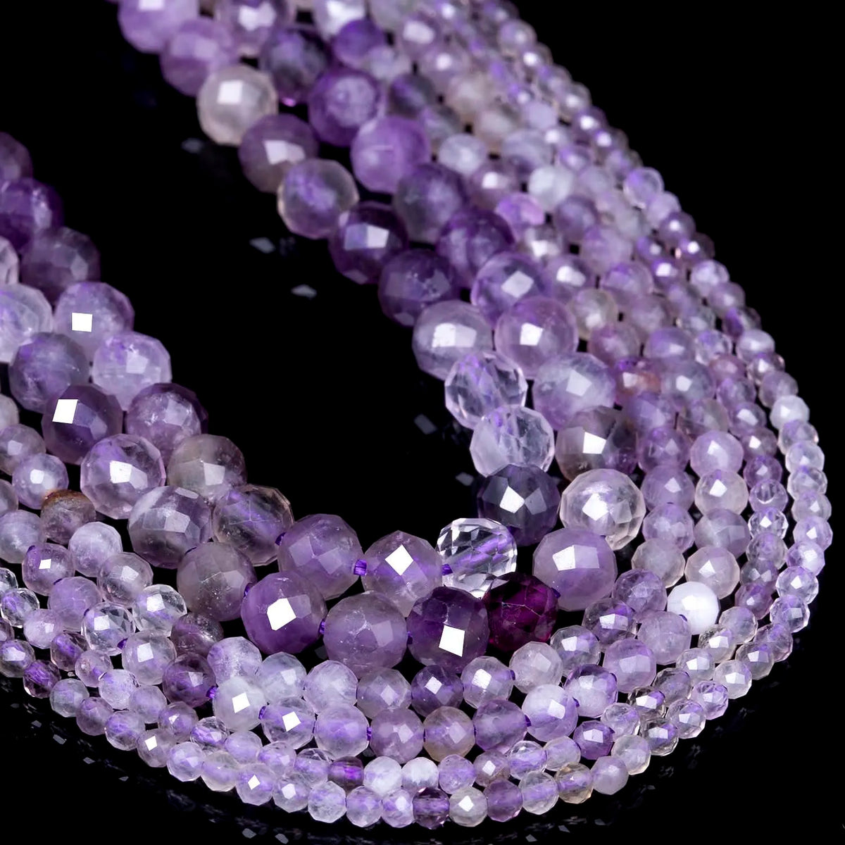Stone Beads Tiny Faceted Purple Amethyst-Style for DIY Jewelry Making