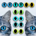14Pcs Mixed Color Glass Cat Eyes Realistic Animal Eyes DIY Doll Plush Toy Craft Making Accessories