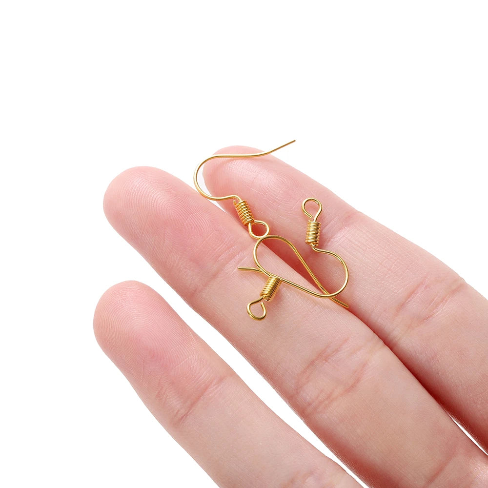 Earring Components Gold Color French Hook Clasps Earwire Iron DIY Jewelry Making