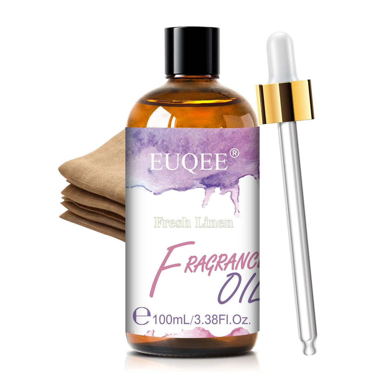 EUQEE Premium Fragrance Oil 100ml UV Glass Gold Dropper Candle Soap Bath Bomb 18 Scents