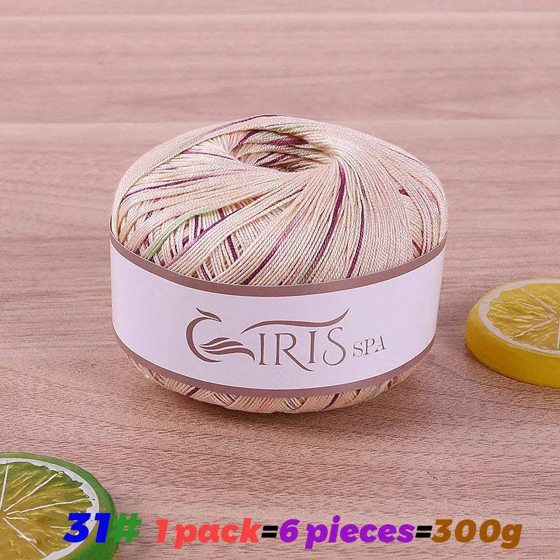 Yarn, Fine Lace with Gradient Colors for Crochet Shawls & Summer Knitwear