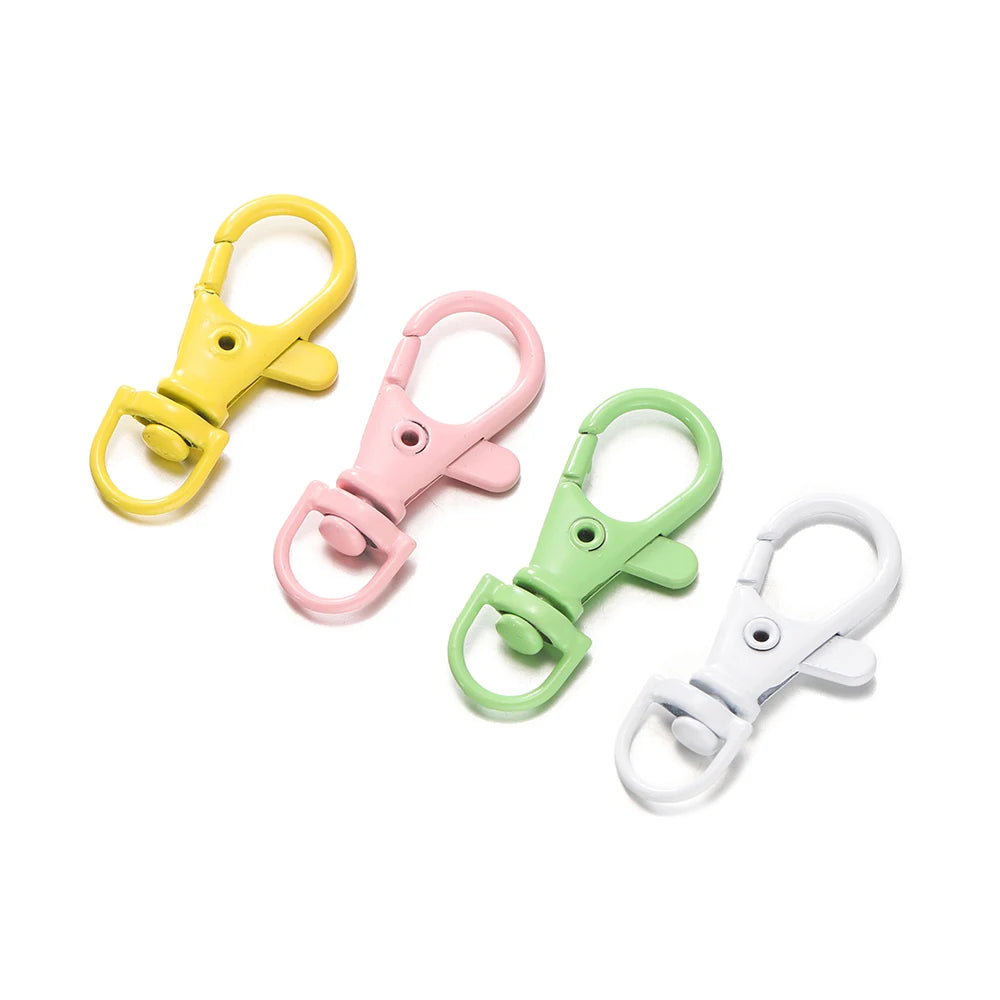 Keychain Findings Colorful Swivel Lobster Clasp Hooks Split Key Craft Supplies