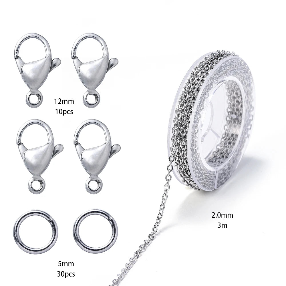 Jewelry Making Kits Stainless Steel Chain Bulk Chains Link Chain Craft Supplies