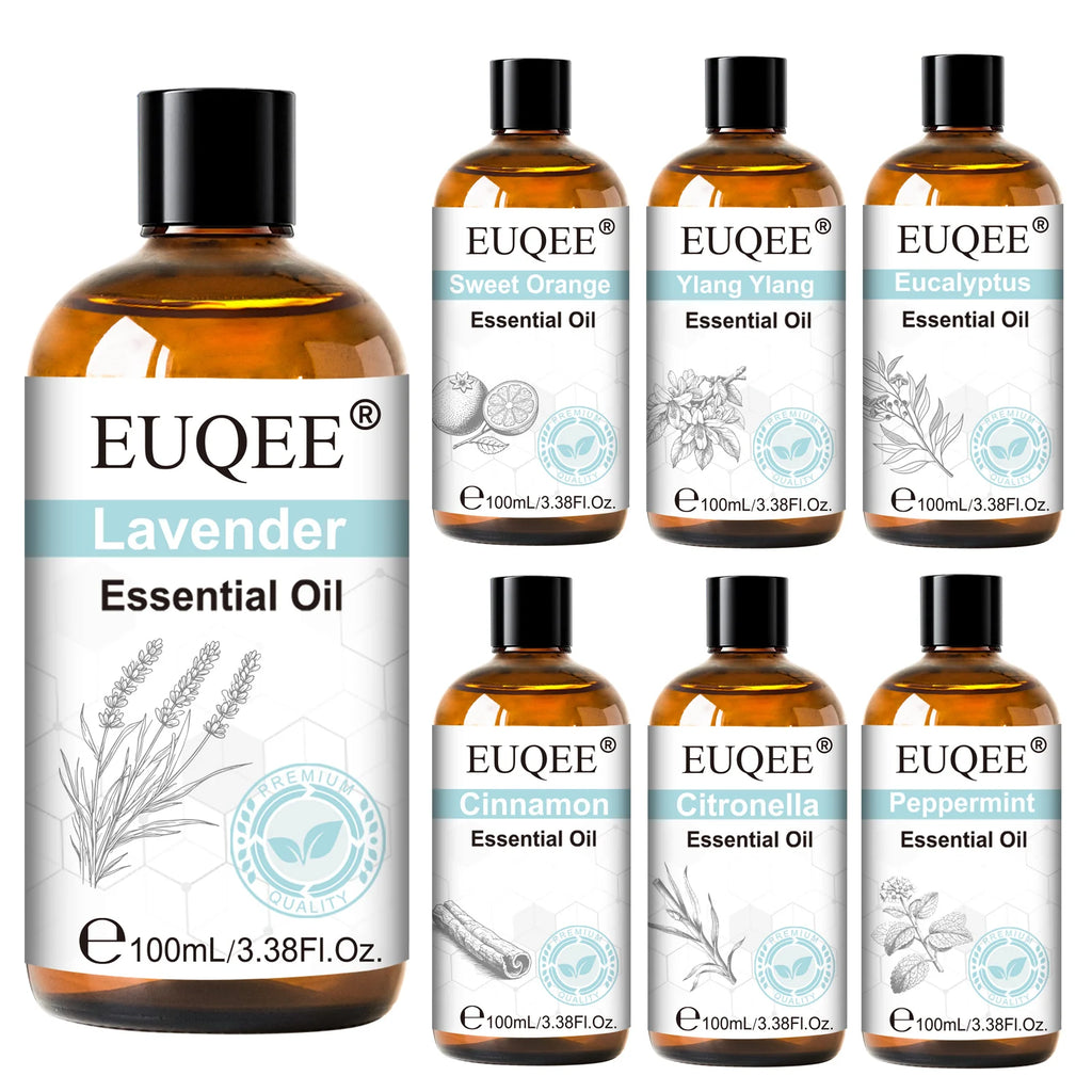 EUQEE 100ml Essential Oil For Aromatherapy,Diffuser,Candle Making Lavender Vanilla Sandalwood Lemongrass Aroma Essential Oil