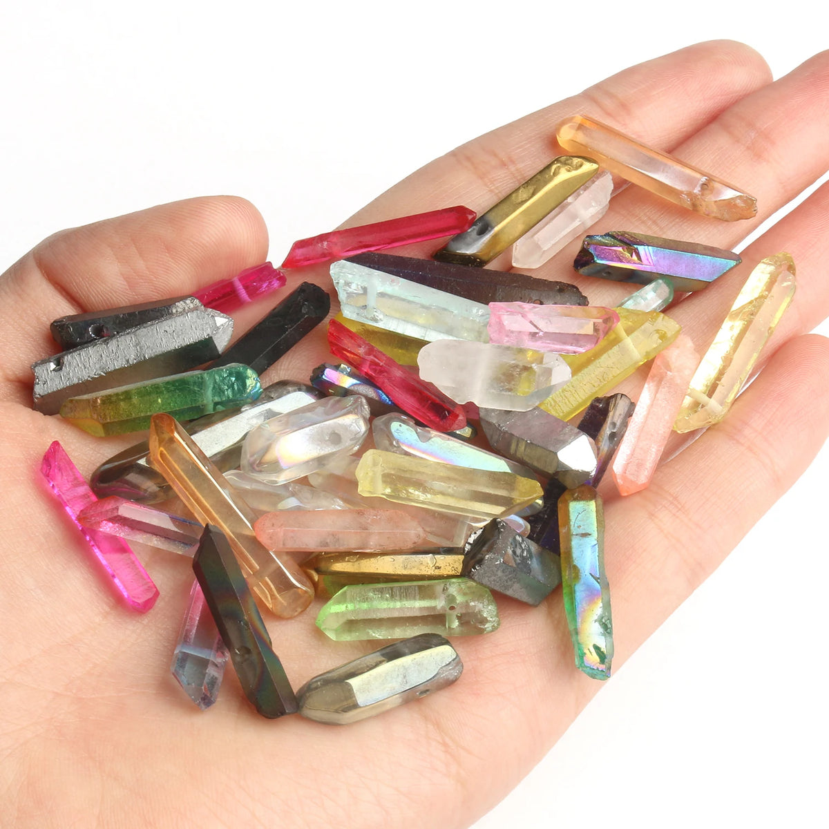 Stone Beads Quartz-Style Top-Drilled Point Sticks for DIY Jewelry Making