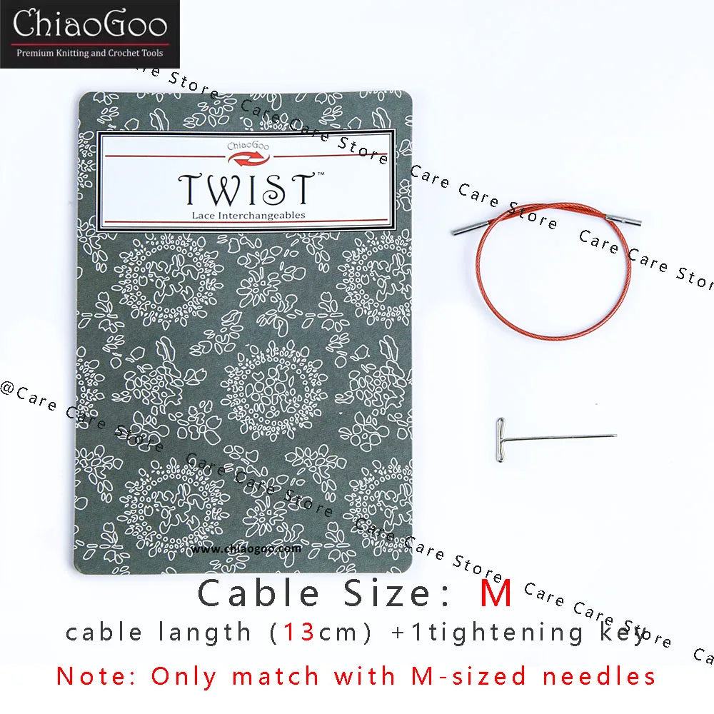 Knitting Needle Cable, ChiaoGoo TWIST Red for Interchangeable Needle Tips