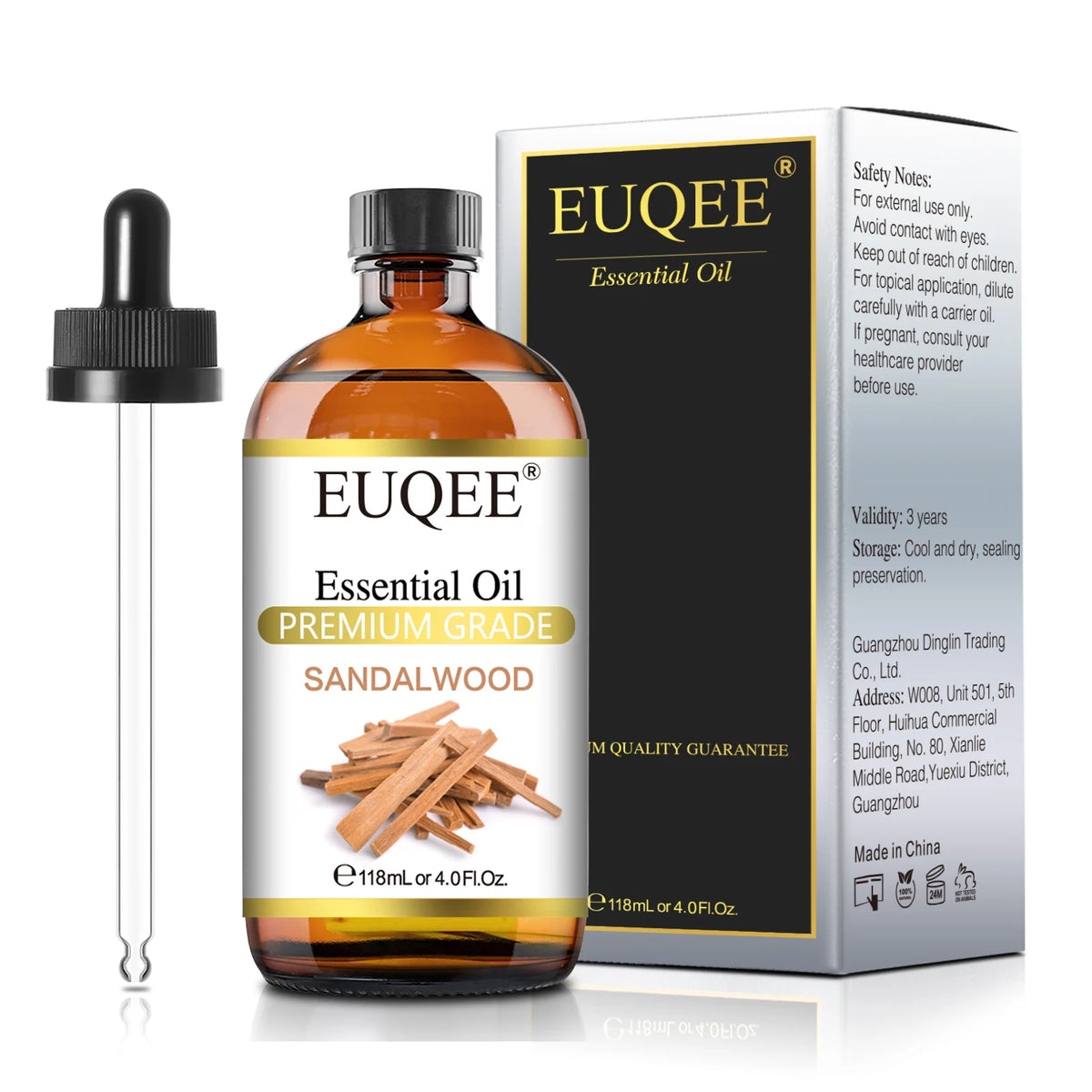 EUQEE Pure Essential Oil 118ml Premium Grade Glass Dropper Diffuser Candle 22 Scents