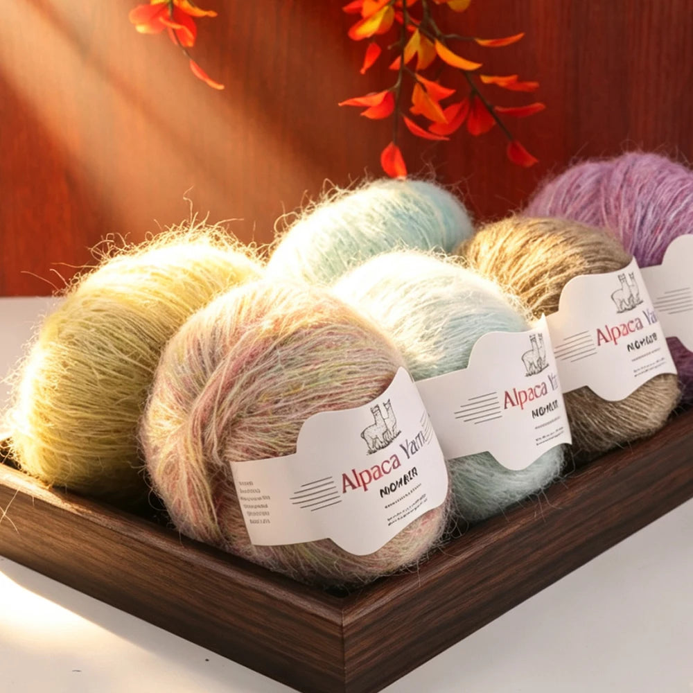 Yarn, Solid Color Long-Pile for Sweaters, Gloves, Hair Ties & Shawls