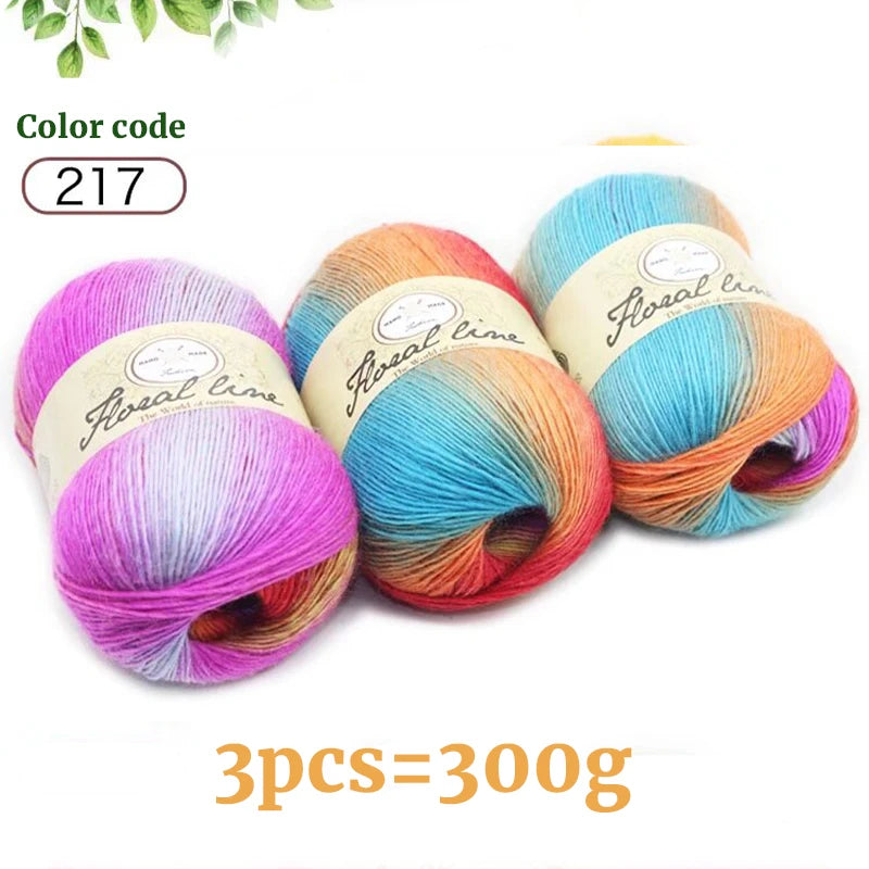 Yarn, Rainbow Variegated for Crochet Shawls, Scarves, Hats & Sweaters