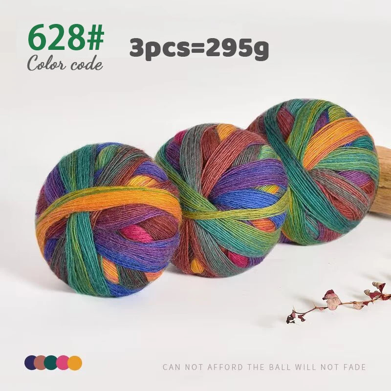Yarn, Rainbow Gradient for Handmade Shawls, Sweaters, Hats & Knitwear