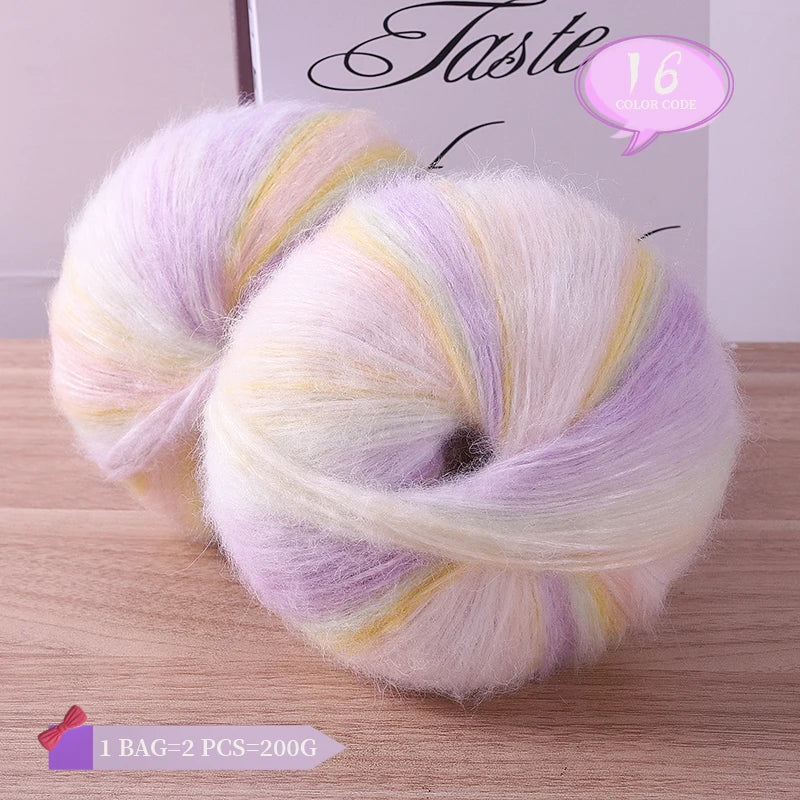 Yarn, Rainbow Gradient for Handmade Coats, Sweaters, Gloves & Shawls