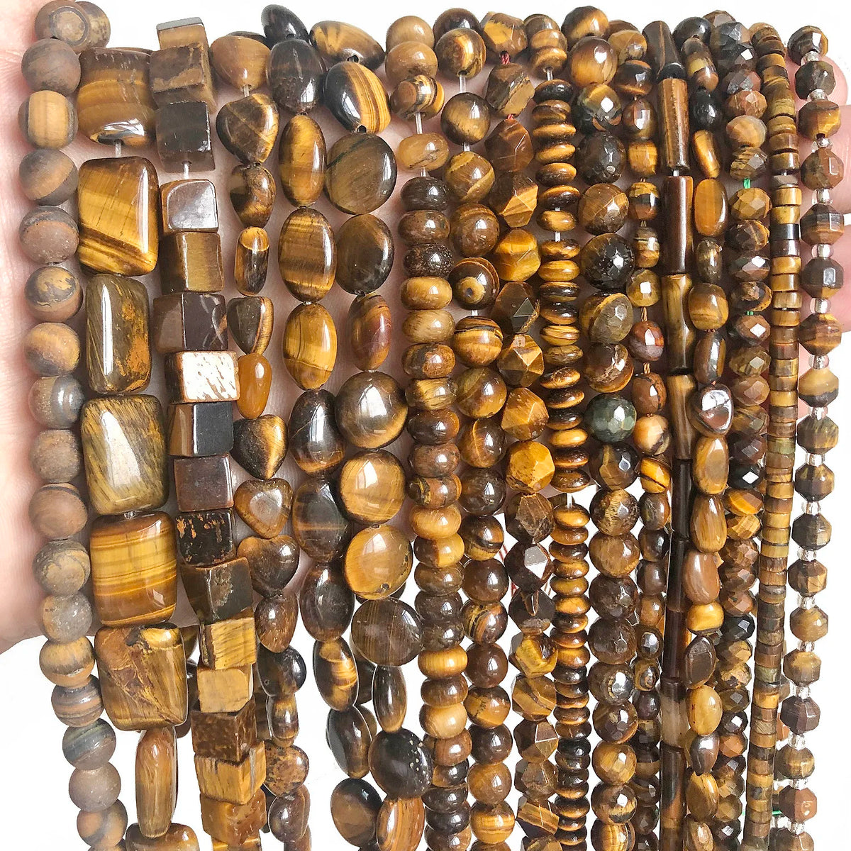 Stone Beads Yellow Tiger Eye Mixed Shapes for DIY Jewelry Making Craft Beads