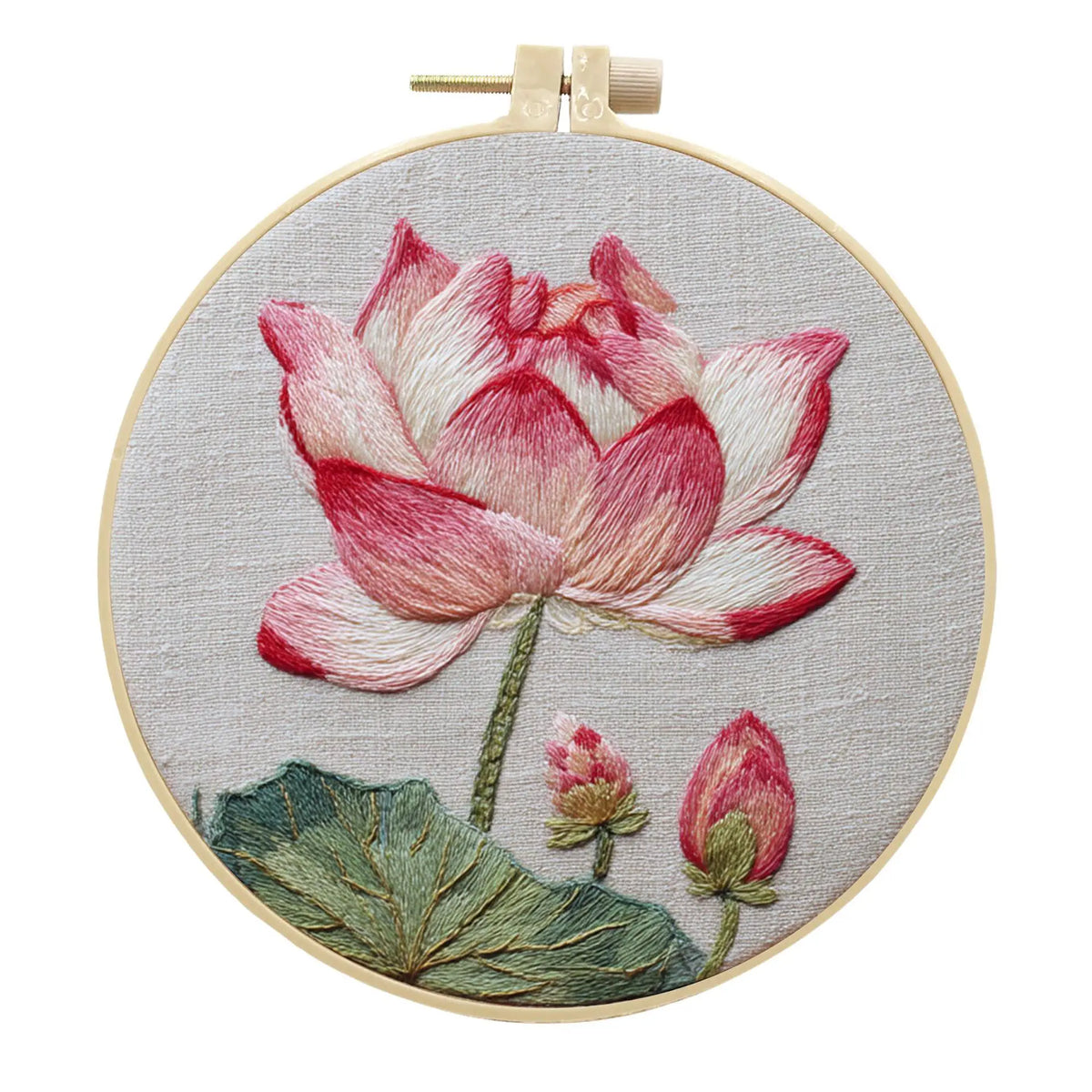 Cross-Stitch Kit, Lotus Flower Pattern for Handmade Home Decor & Gifts