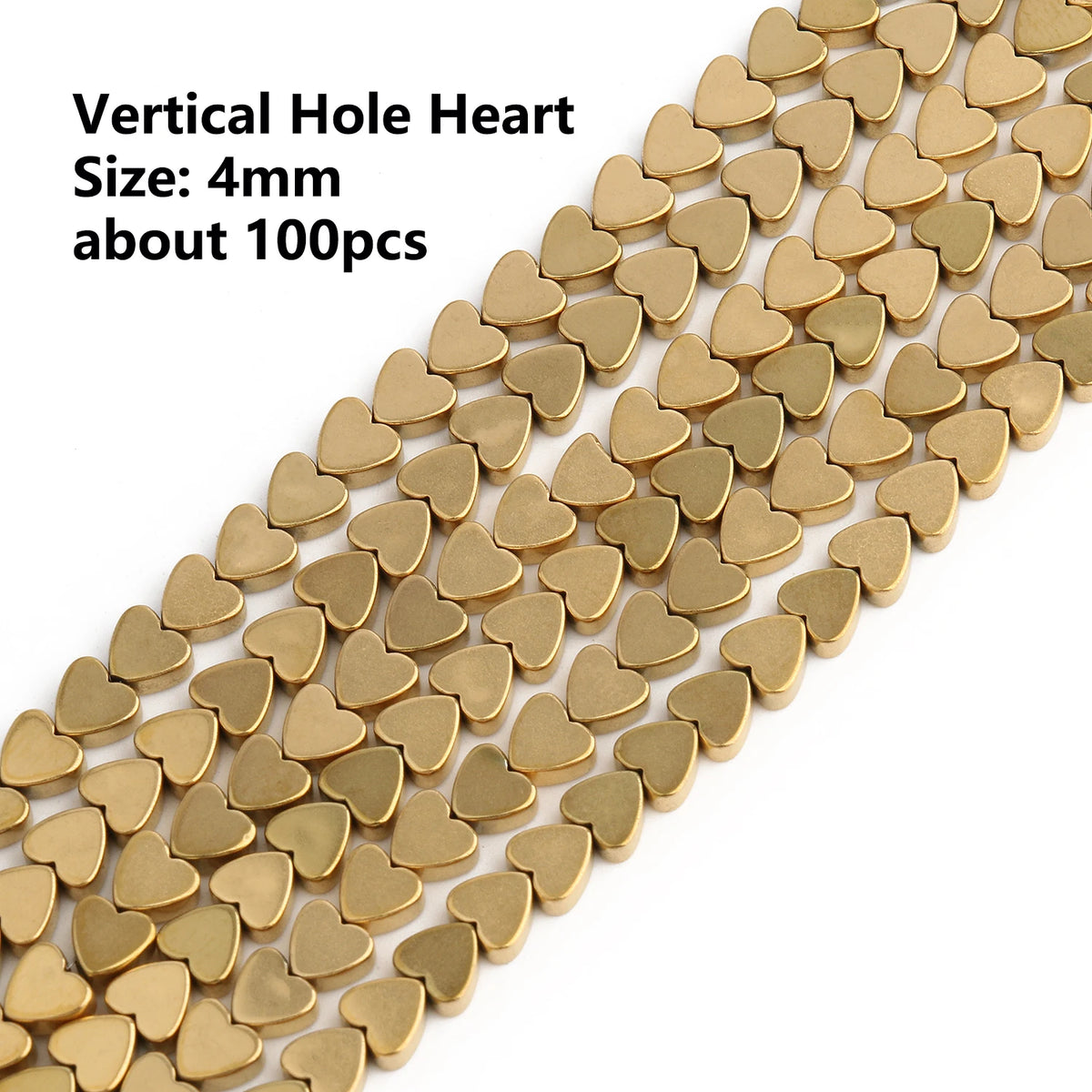 Stone Beads Gold-Tone Hematite-Style Spacer Shapes for DIY Jewelry Making