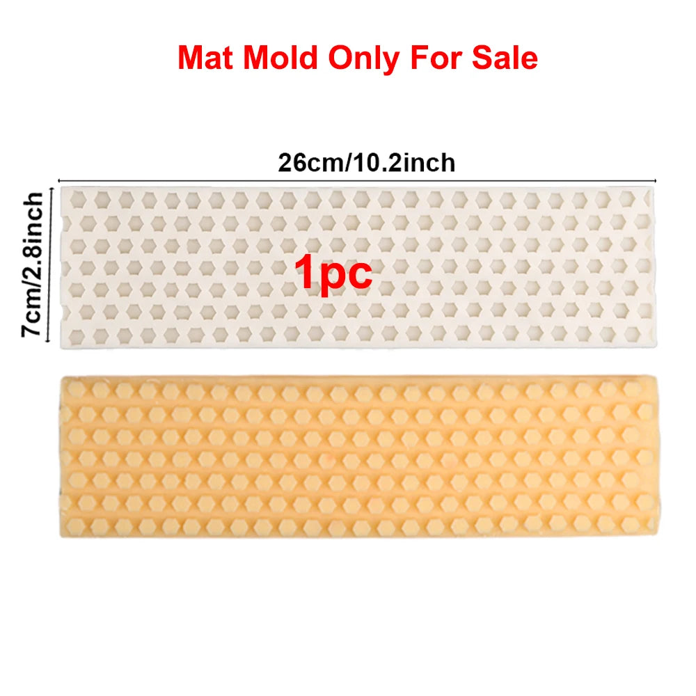 Silicone Embossing Mat for Loaf Soap Mold — Rose, Hexagon & Honeycomb