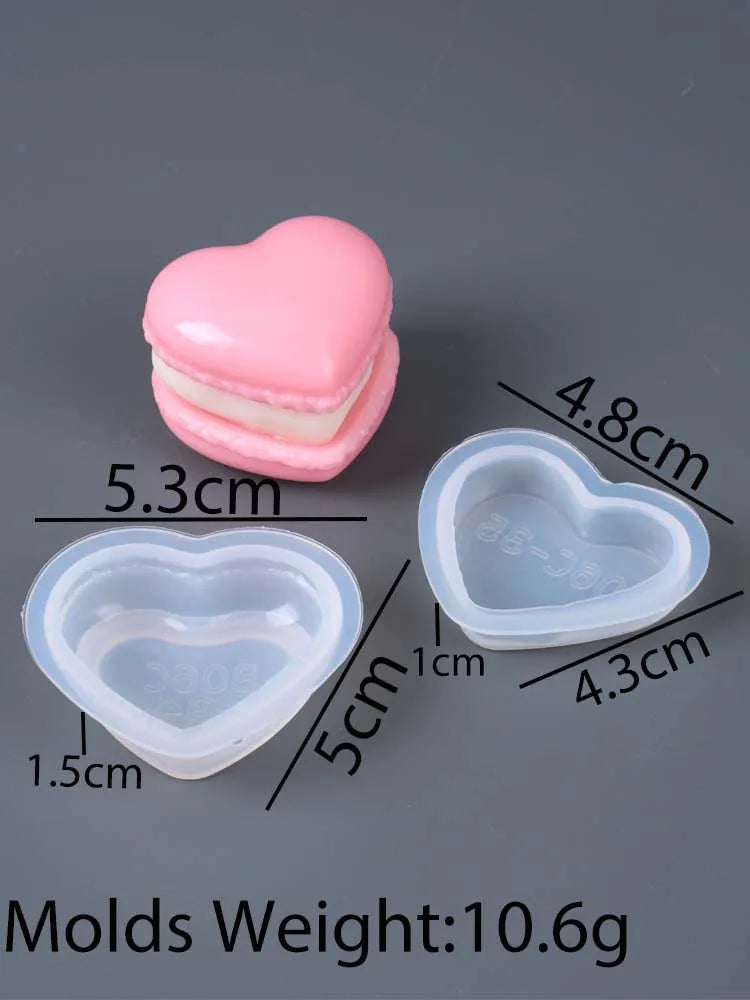 3D Macaron Silicone Candle Mold DIY Valentine's Day Ornaments Crafts Making Aromath Soap Plaster Resin Chocolate Baking Molds