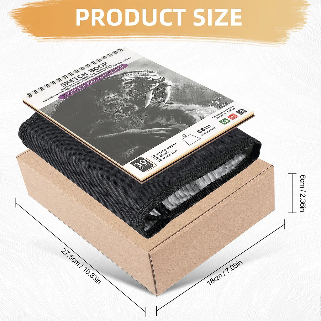 Artist Drawing & Sketching Kit with Sketchbook — 46 to 68 Pieces