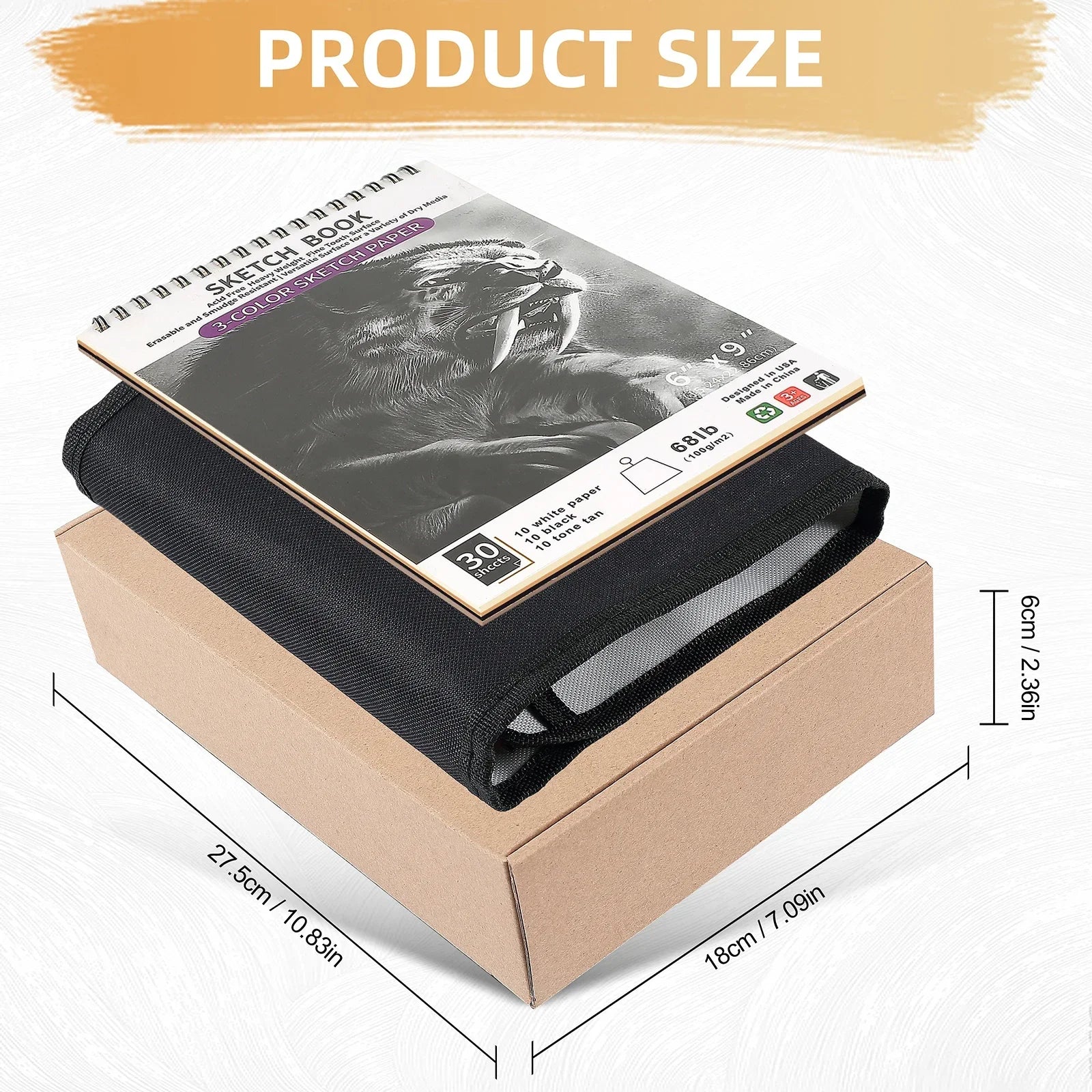 Artist Drawing & Sketching Kit with Sketchbook — 46 to 68 Pieces