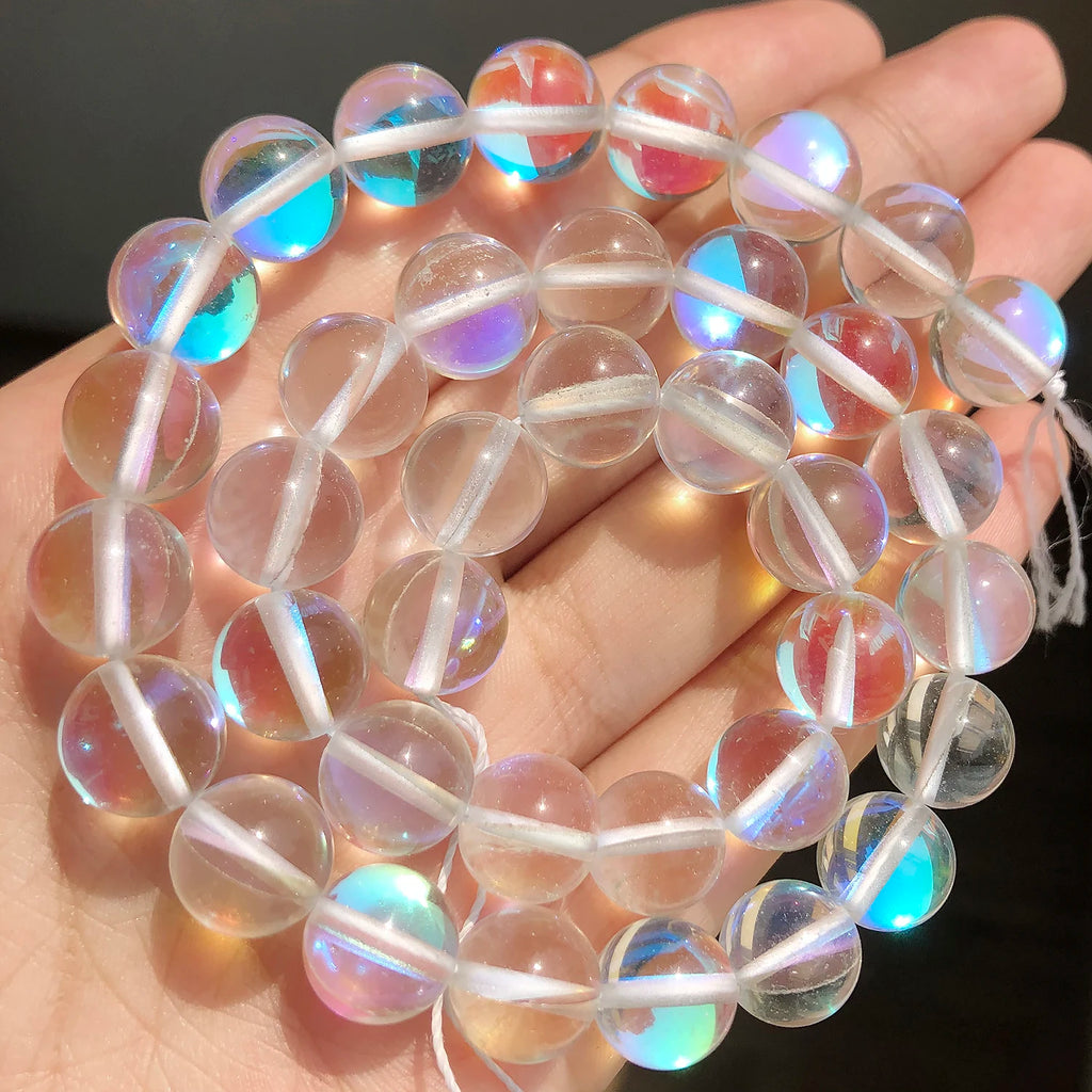 Stone Beads Round Clear Quartz-Style Spacer Strand for DIY Jewelry Making