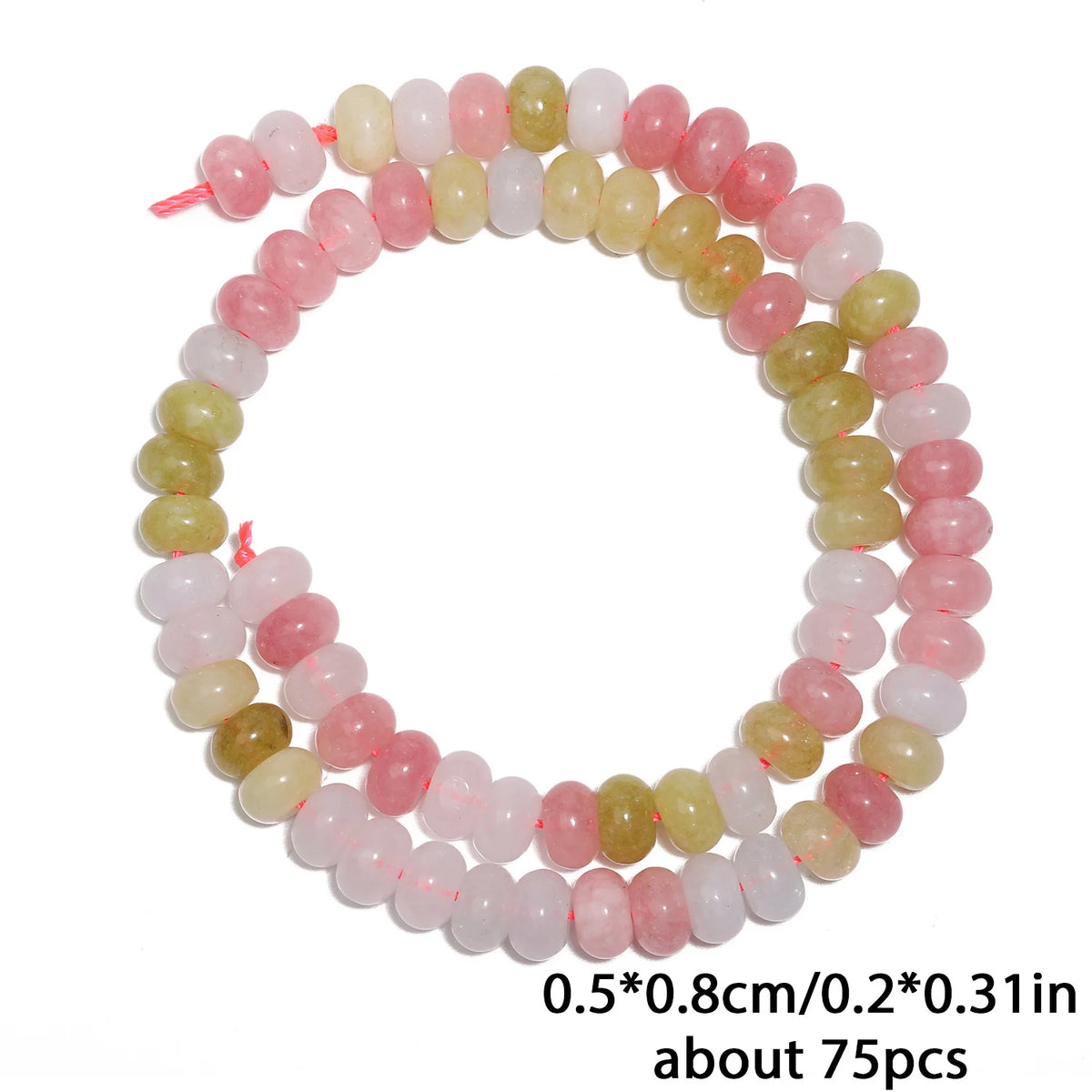 Stone Beads Rondelle Yellow Green Jade-Style for DIY Jewelry Making Craft Beads
