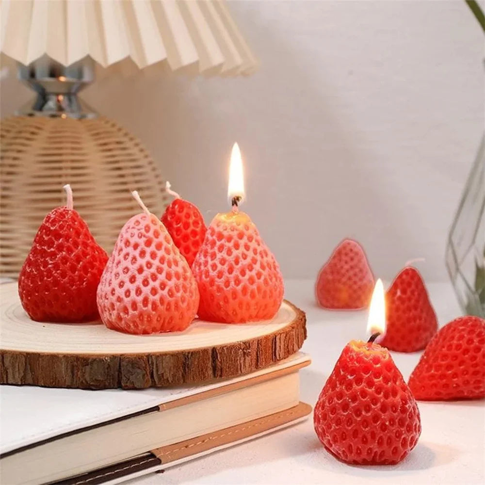 Orange Fruit Candle Mold DIY Strawberry Cake Decor Mold 3D Pumpkin Lemon Scented Candle Plaster Mold Soap Making Home Decor Gift