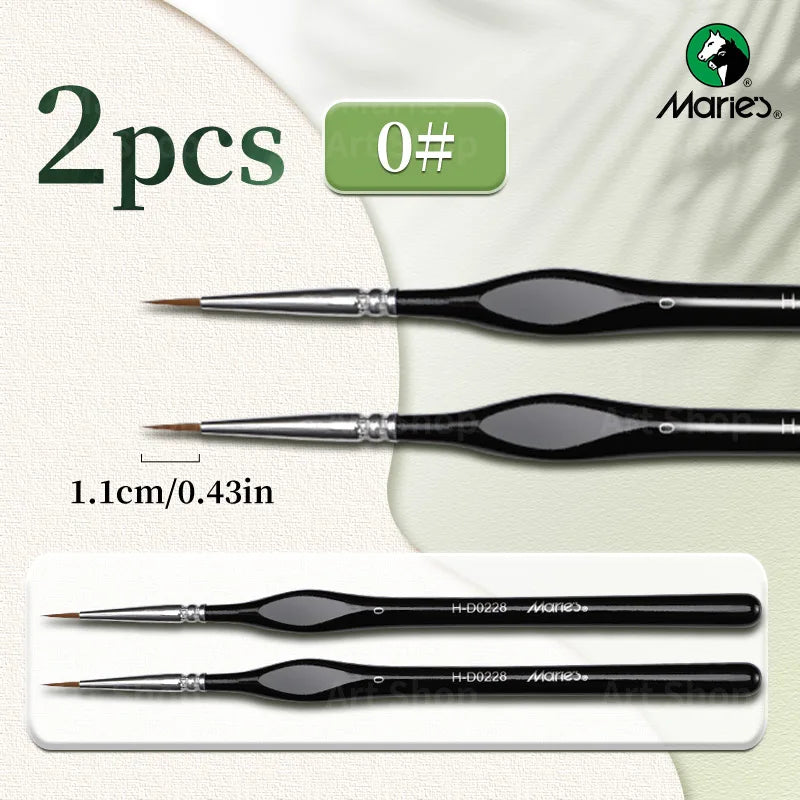 Micro Detail Paint Brush, Marie's — 11 Sizes, 00000 to 7, Nylon Hair