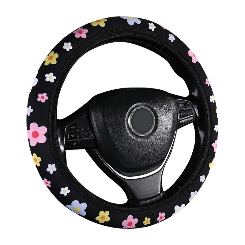 Car Steering Wheel Cover Flowers Steering Wheel Cover Anti-Slip Comfort
