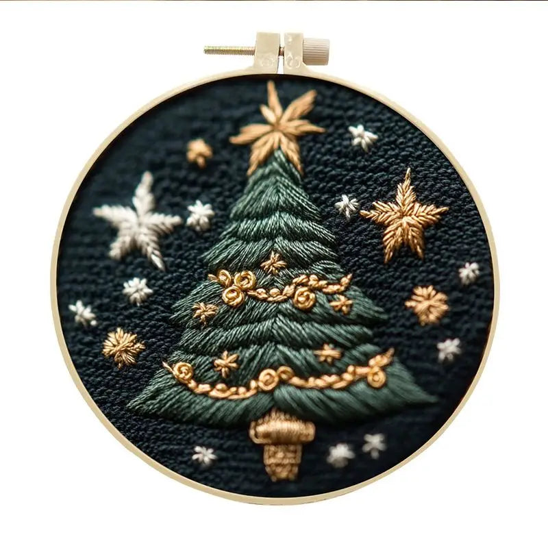 Cross-Stitch Kit, Christmas Pattern with Instructions for Handmade Decor