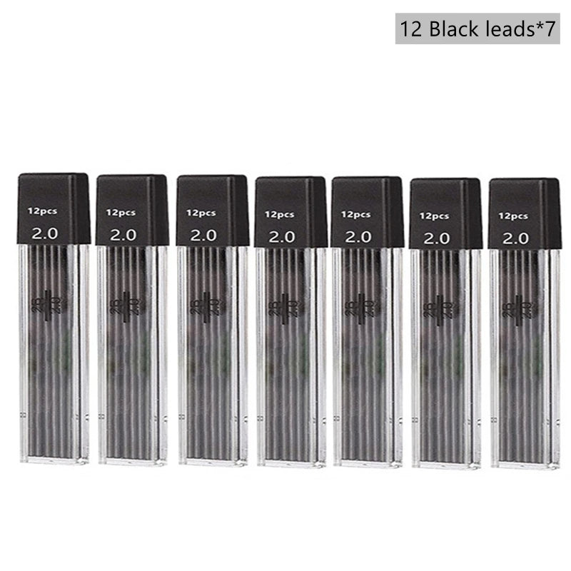 Mechanical Pencil Set, 2.0mm 2B, Pencils & Lead Refills, Color or Black