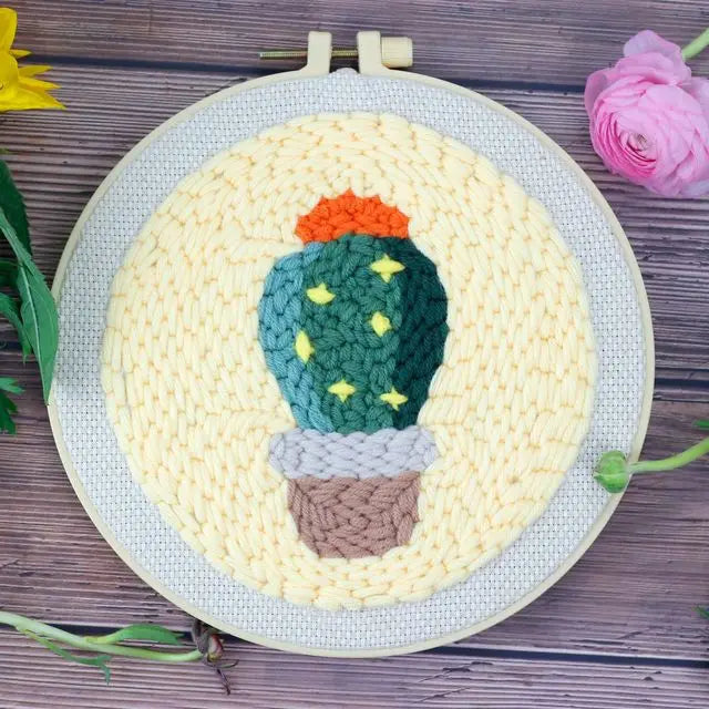 Punch Needle Kit, Flower Designs for Beginner Embroidery & Yarn Painting