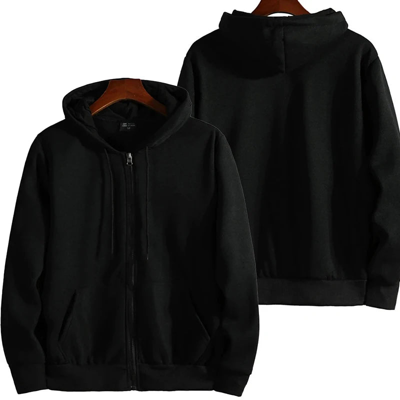 Hoodie Men's Zip Up Hooded Sweatshirt Long Sleeve Loose Fit Casual 3 Colors