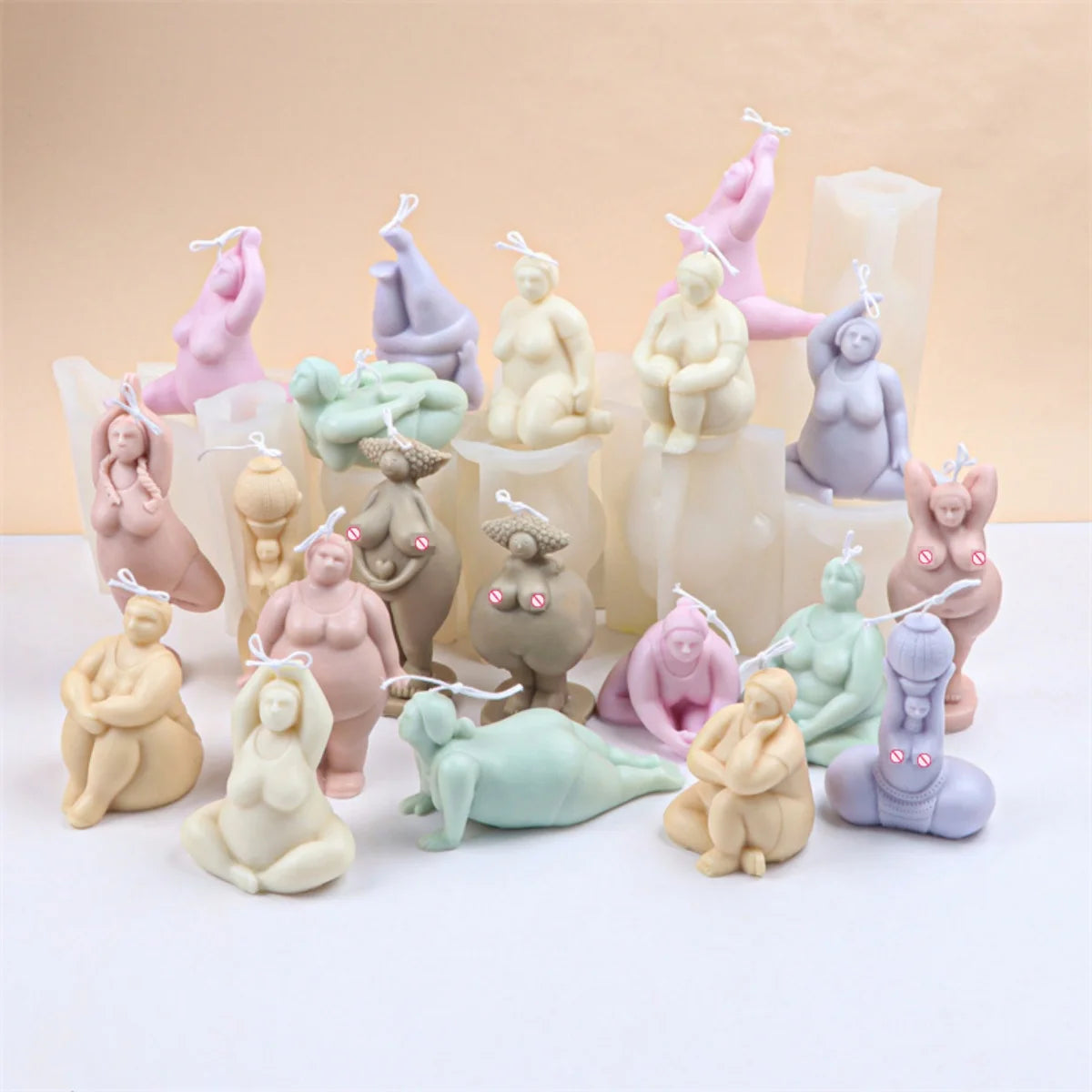 3D Lady Body Candle Mold Yoga Pose Soap Scented Plaster Epoxy Resin Making Mold DIY Home Decoration Handmade Gifts