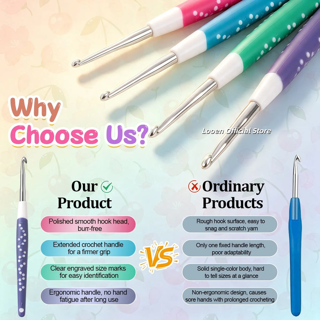 Crochet Hooks, Aluminum for Handmade Yarn & Beginner Needlecraft Projects