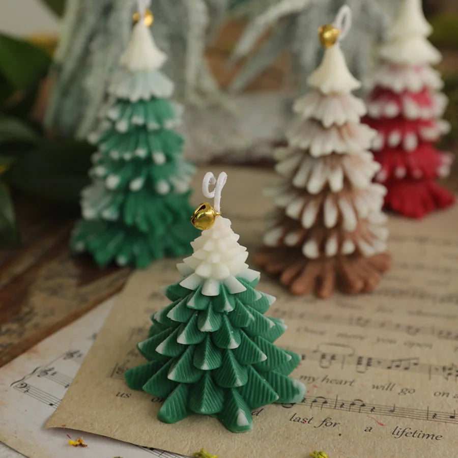 Scented Candle Christmas Tree Handmade Bell Design Holiday Home Fragrance