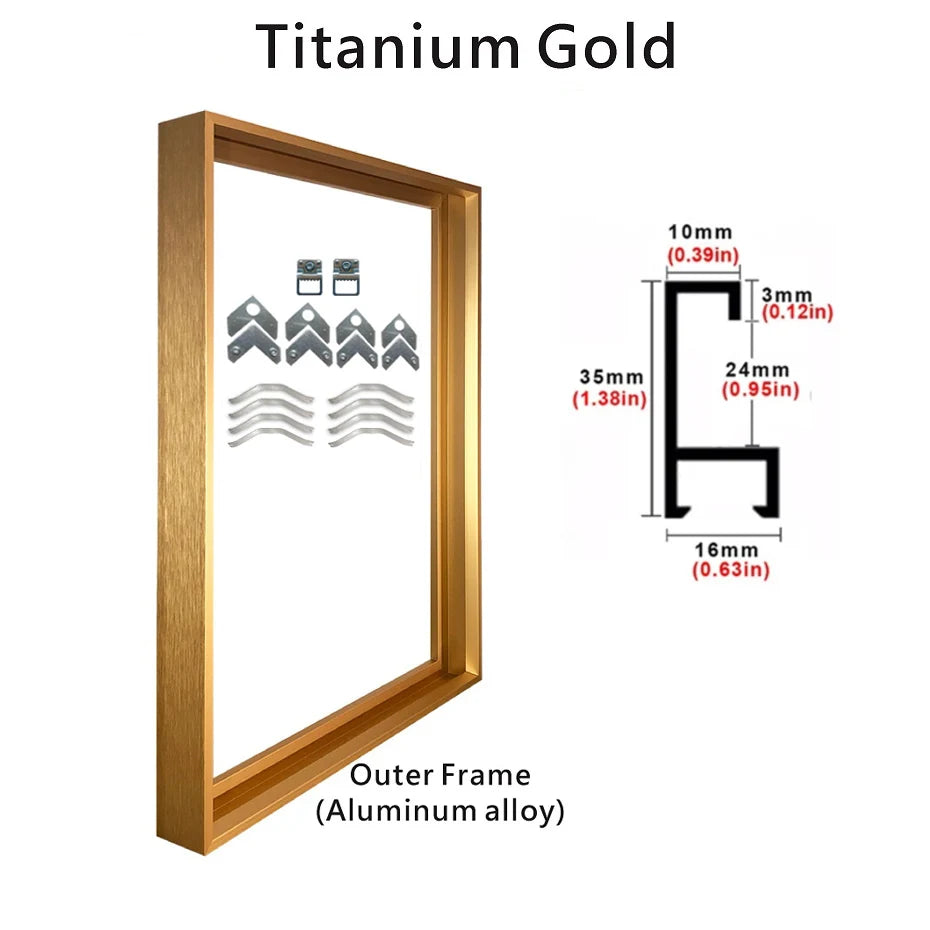 Aluminum Alloy Outer Canvas Frame 7 Colors 8 Sizes Gallery Wall Art Display