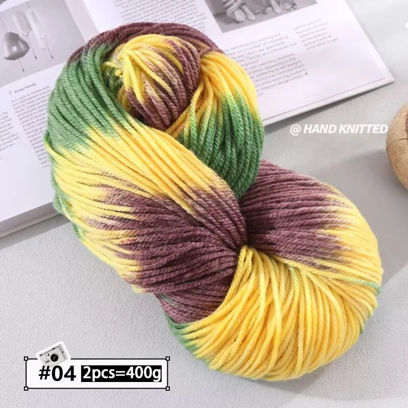 Yarn, Chunky Color Gradient for Handmade Coats, Scarves, Hats & Gloves