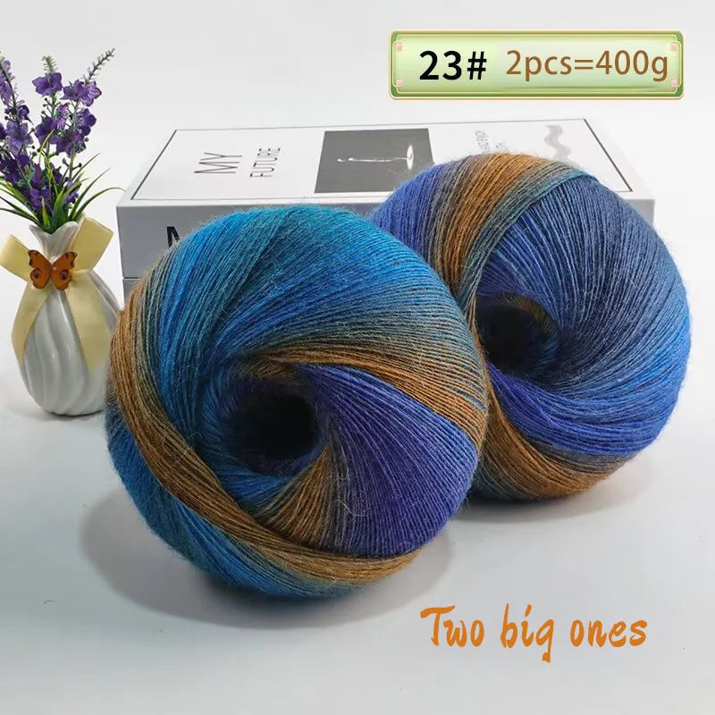 Yarn, Rainbow Gradient for Crochet Shawls, Sweaters, Hats & Flower Crafts