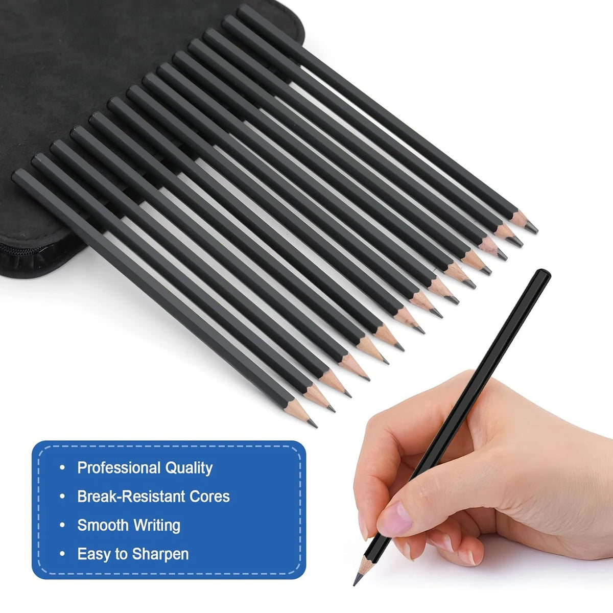Sketching & Drawing Set with Graphite, Charcoal & Blending Tools