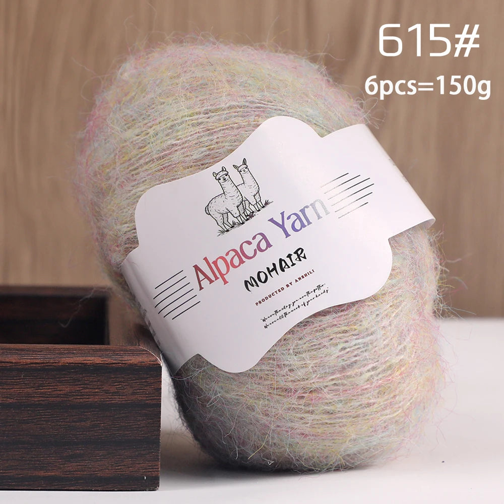 Yarn, Solid Color Long-Pile for Sweaters, Gloves, Hair Ties & Shawls