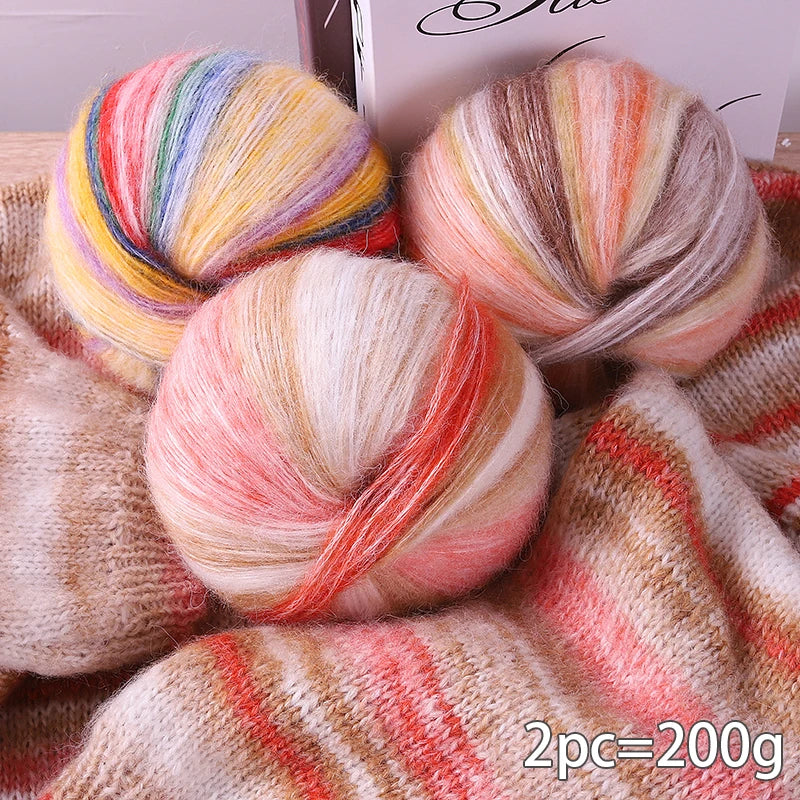Yarn, Rainbow Gradient for Handmade Coats, Sweaters, Gloves & Shawls