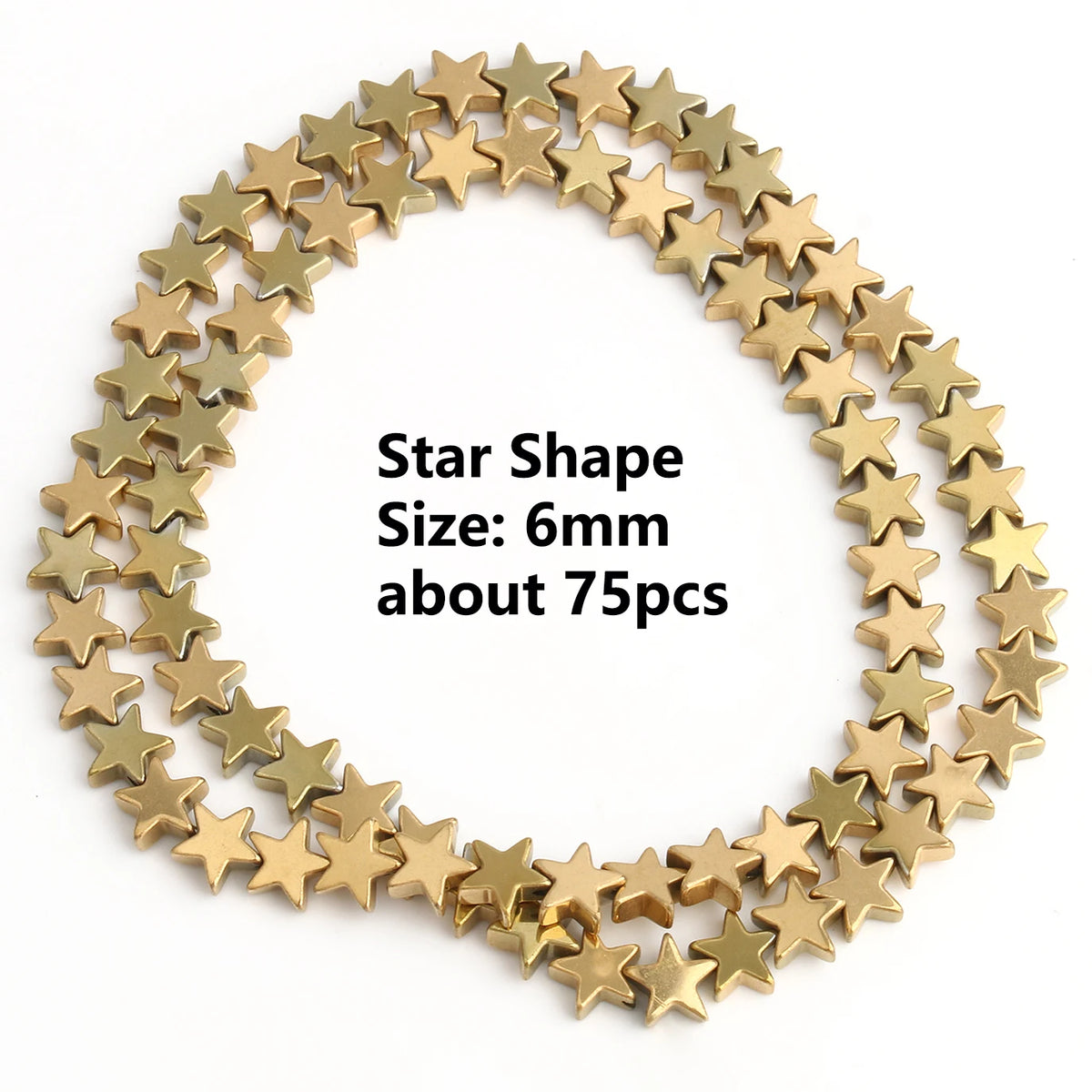 Stone Beads Gold-Tone Hematite-Style Spacer Shapes for DIY Jewelry Making
