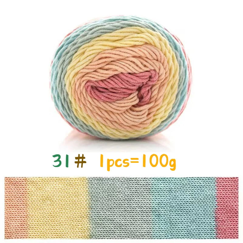 Yarn, Rainbow Variegated for Sweaters, Scarves, Blankets & Doll Crafts