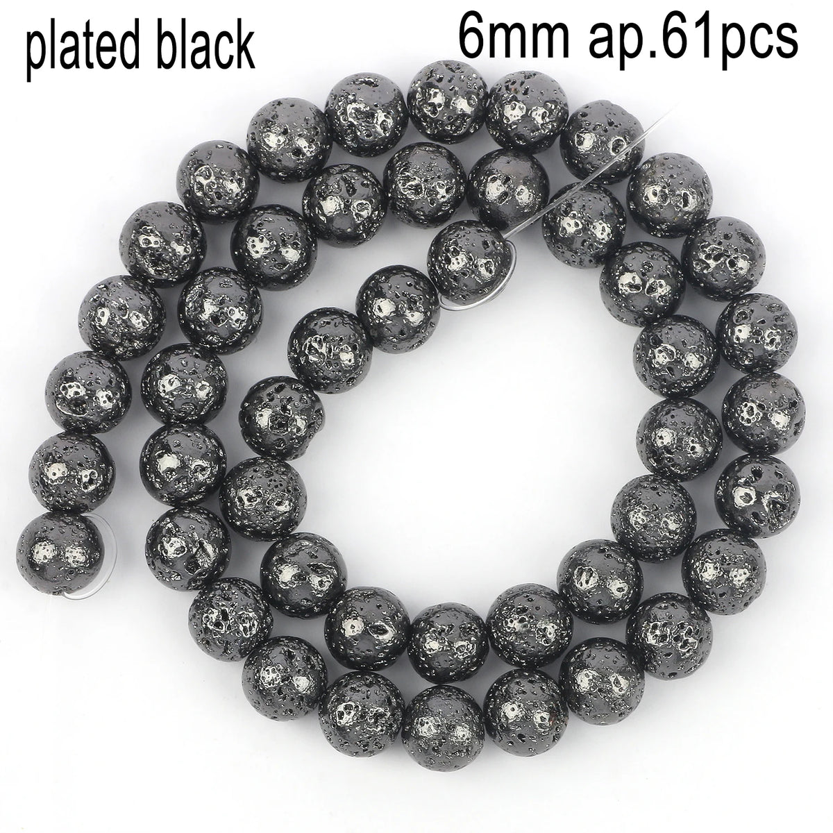 Stone Beads Black Volcanic Lava Spacer Waist Bracelets Necklace Craft Beads