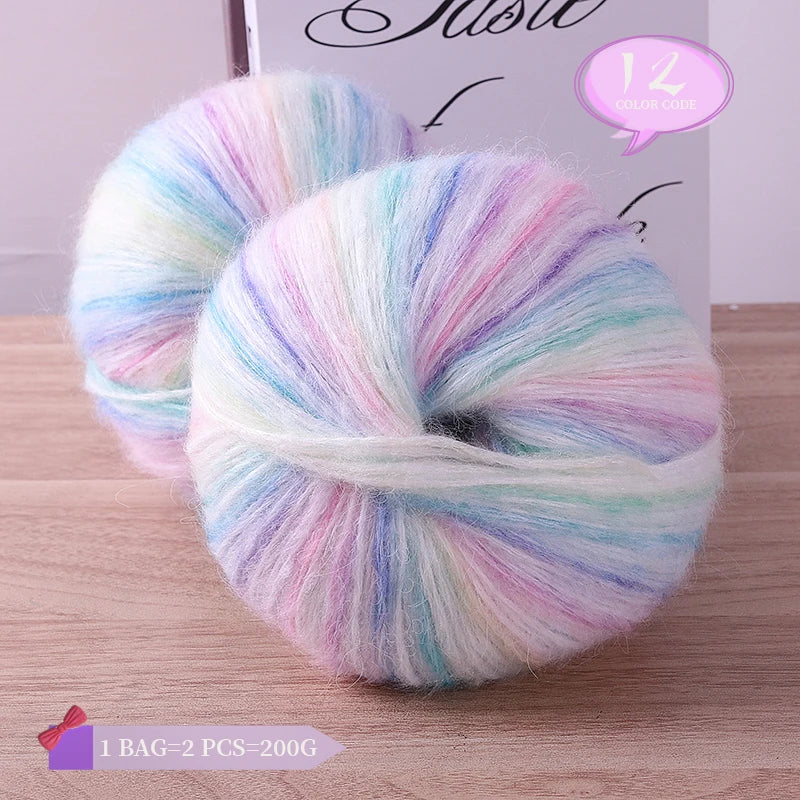 Yarn, Rainbow Gradient for Handmade Coats, Sweaters, Gloves & Shawls