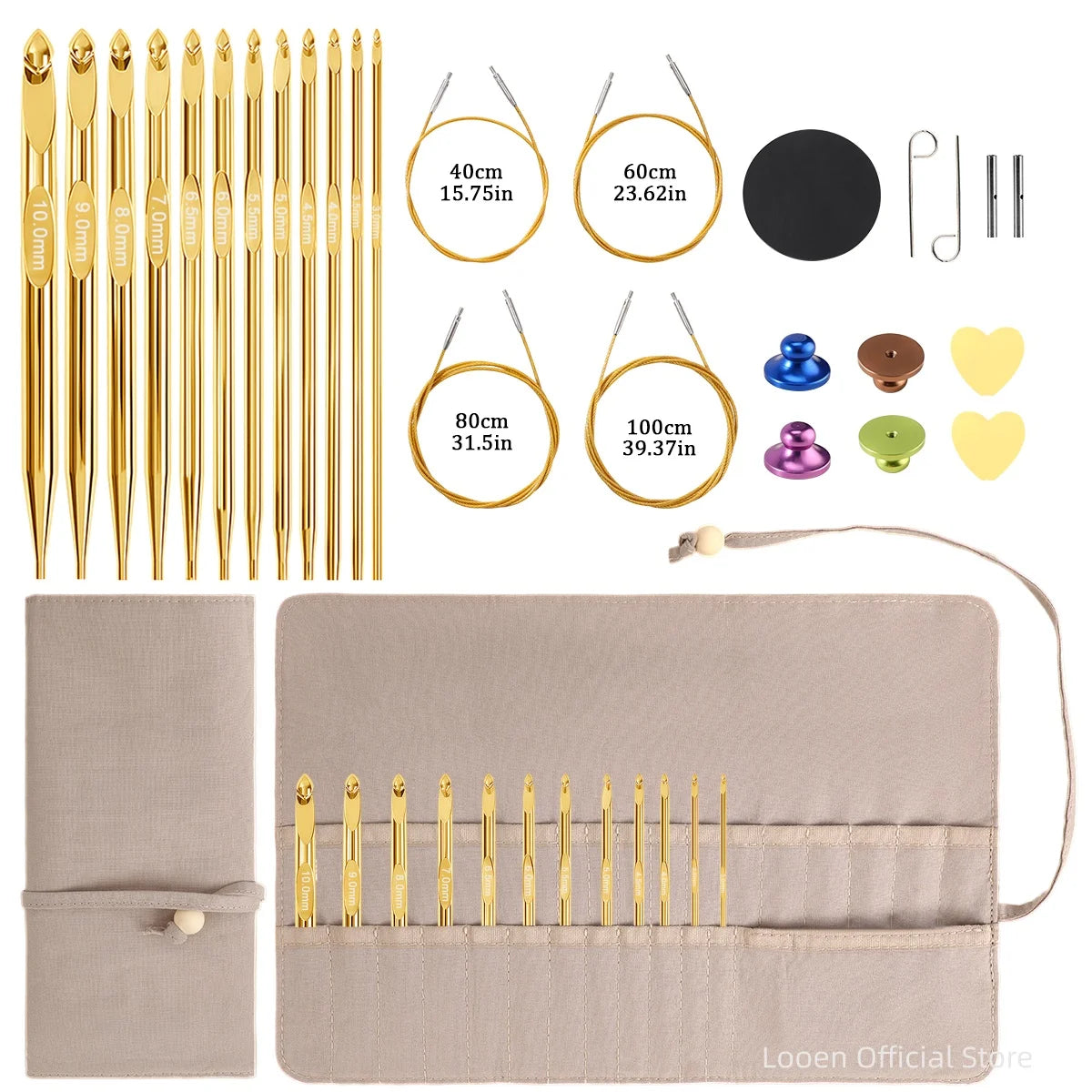 Crochet Hooks, Detachable Set with Storage Bag for Handmade Yarn Projects