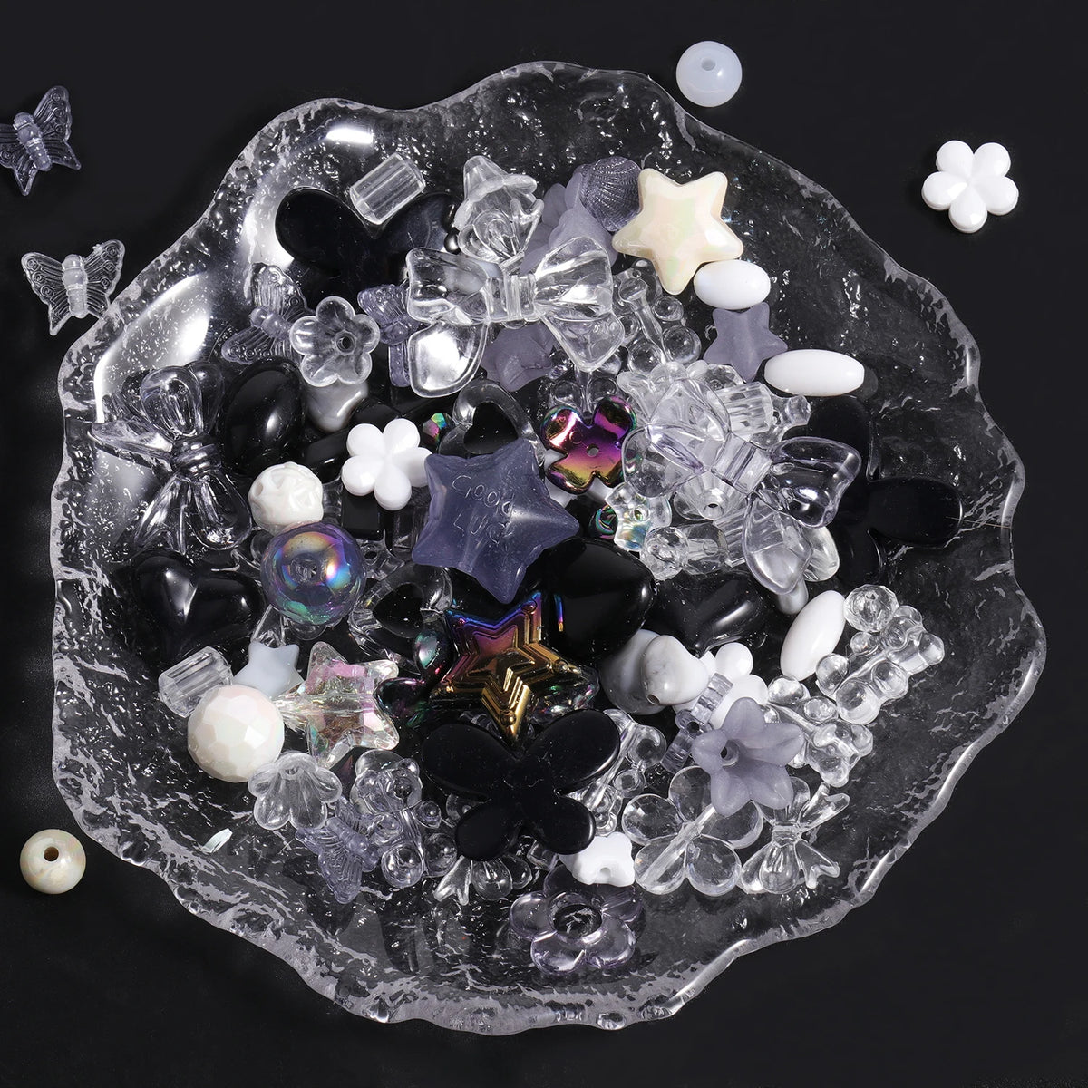 Acrylic Beads Assorted Flower Butterfly Heart Shapes for DIY Jewelry Making