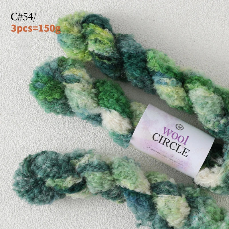 Yarn, Looped Texture with Gradient Colors for Sweaters, Scarves & Hats