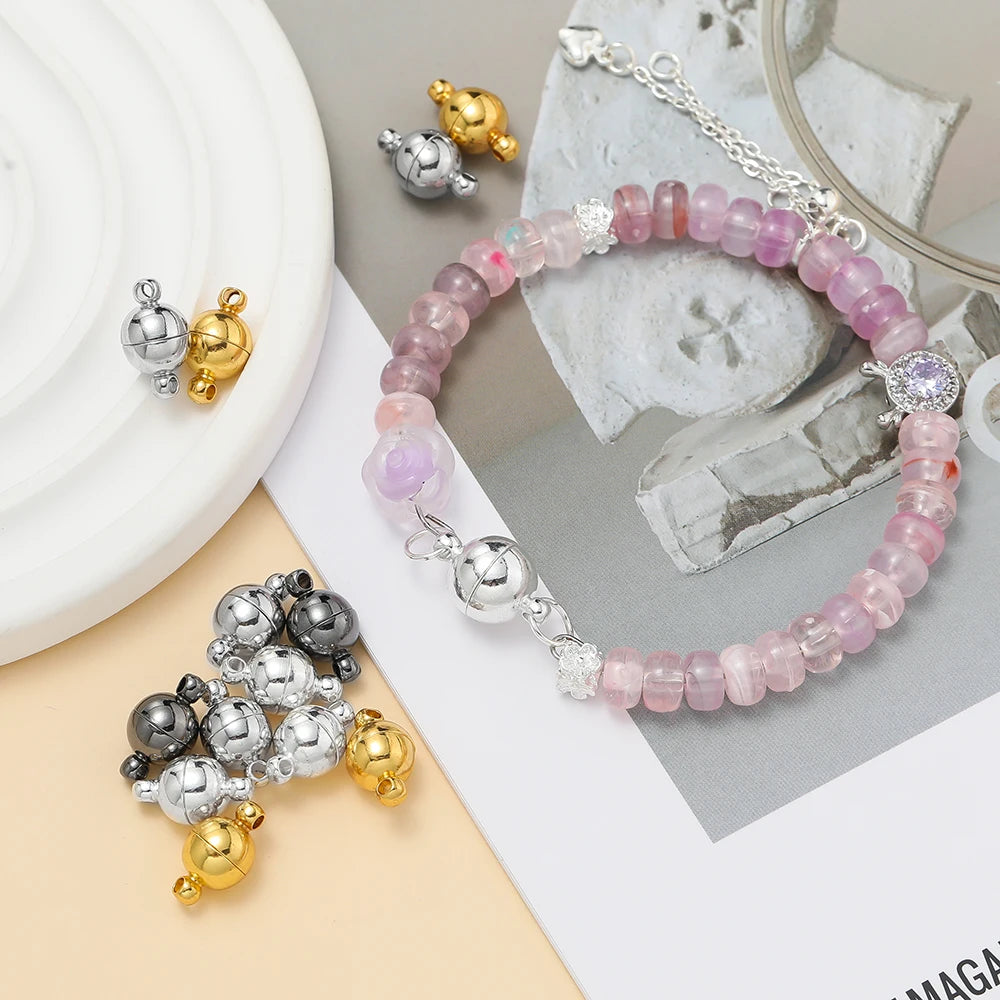 Magnetic Clasps Round Bracelet Converter Connectors DIY Jewelry Making
