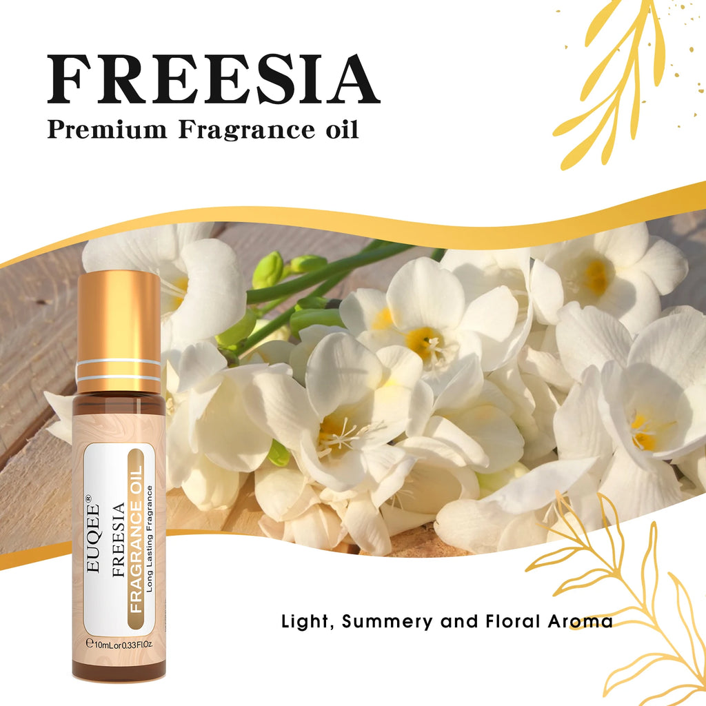 EUQEE 6PCS Flower Series Fragrance Oil Set -10ml Japanese Magnolia Black Orchid Gardenia Green Tea Freesia Lily of the valley