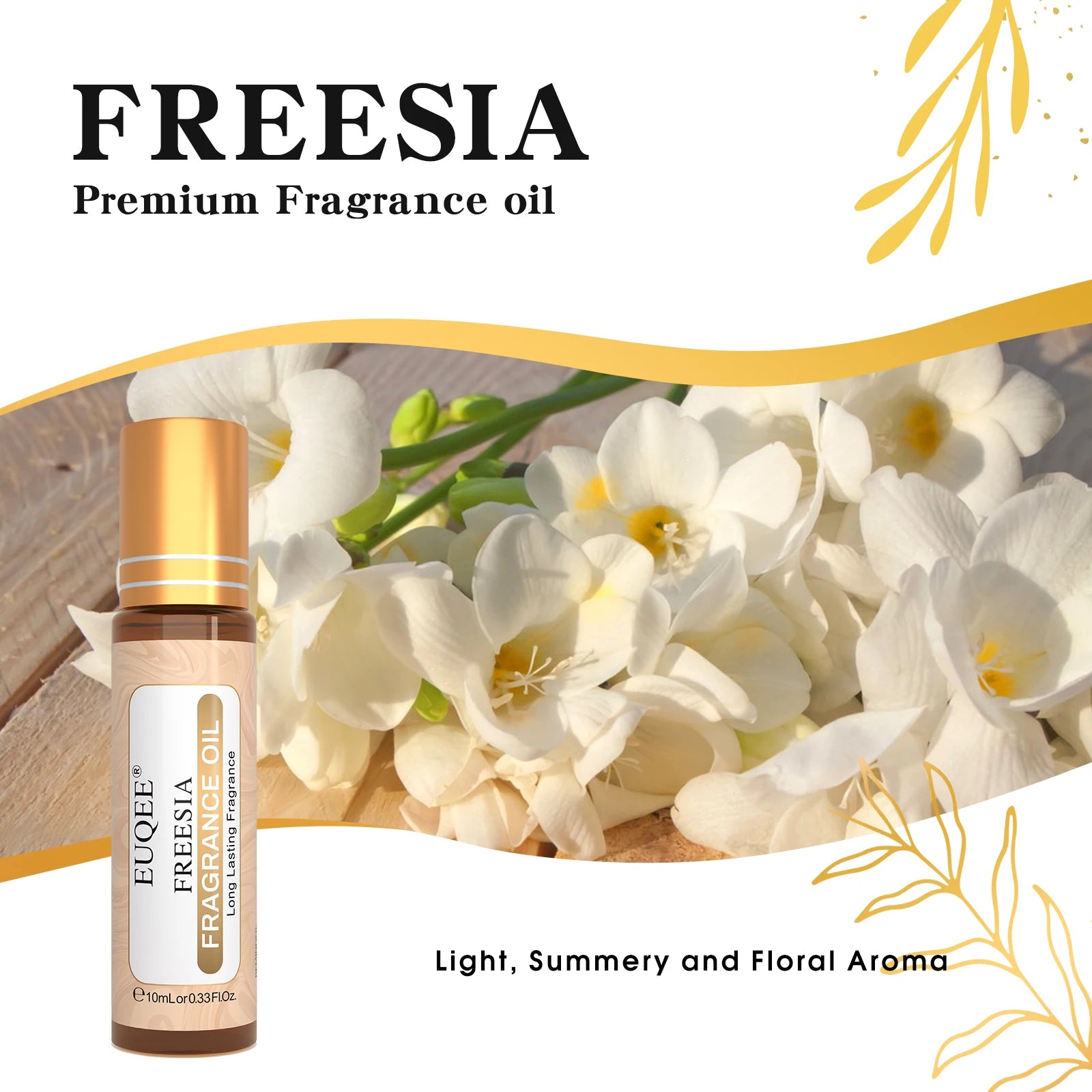 EUQEE 6PCS Flower Series Fragrance Oil Set -10ml Japanese Magnolia Black Orchid Gardenia Green Tea Freesia Lily of the valley
